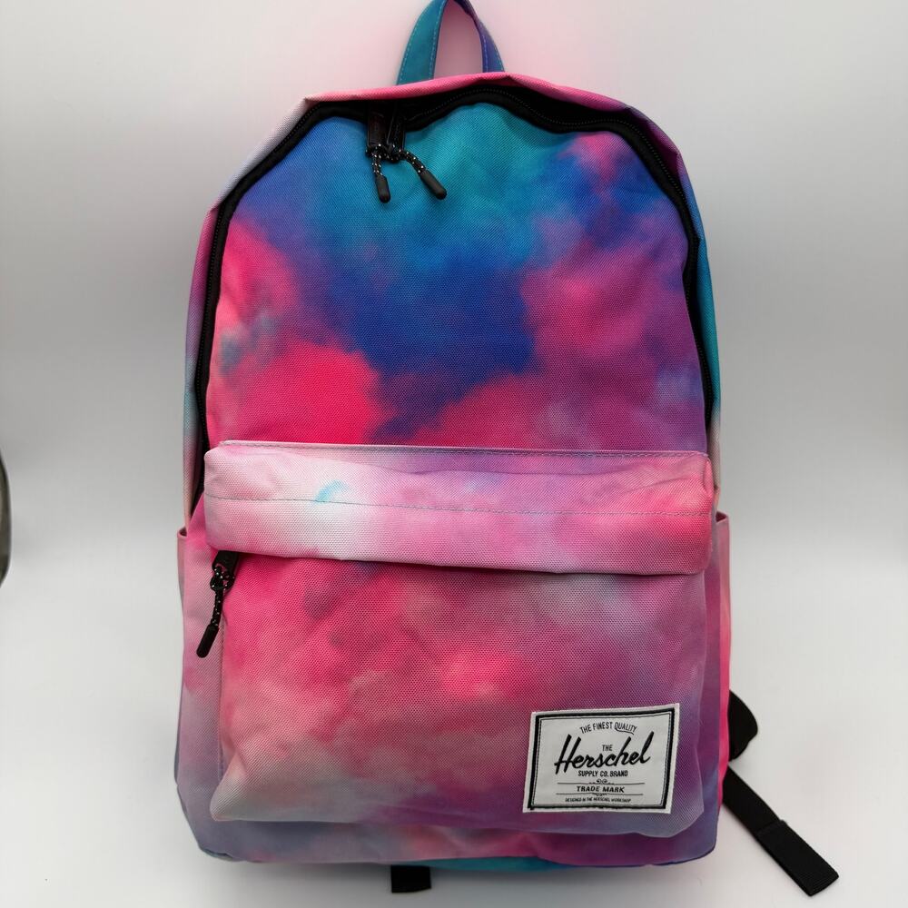 Herschel Classic Backpack Pink Blue Purple Tie Dye School Laptop Book Bag